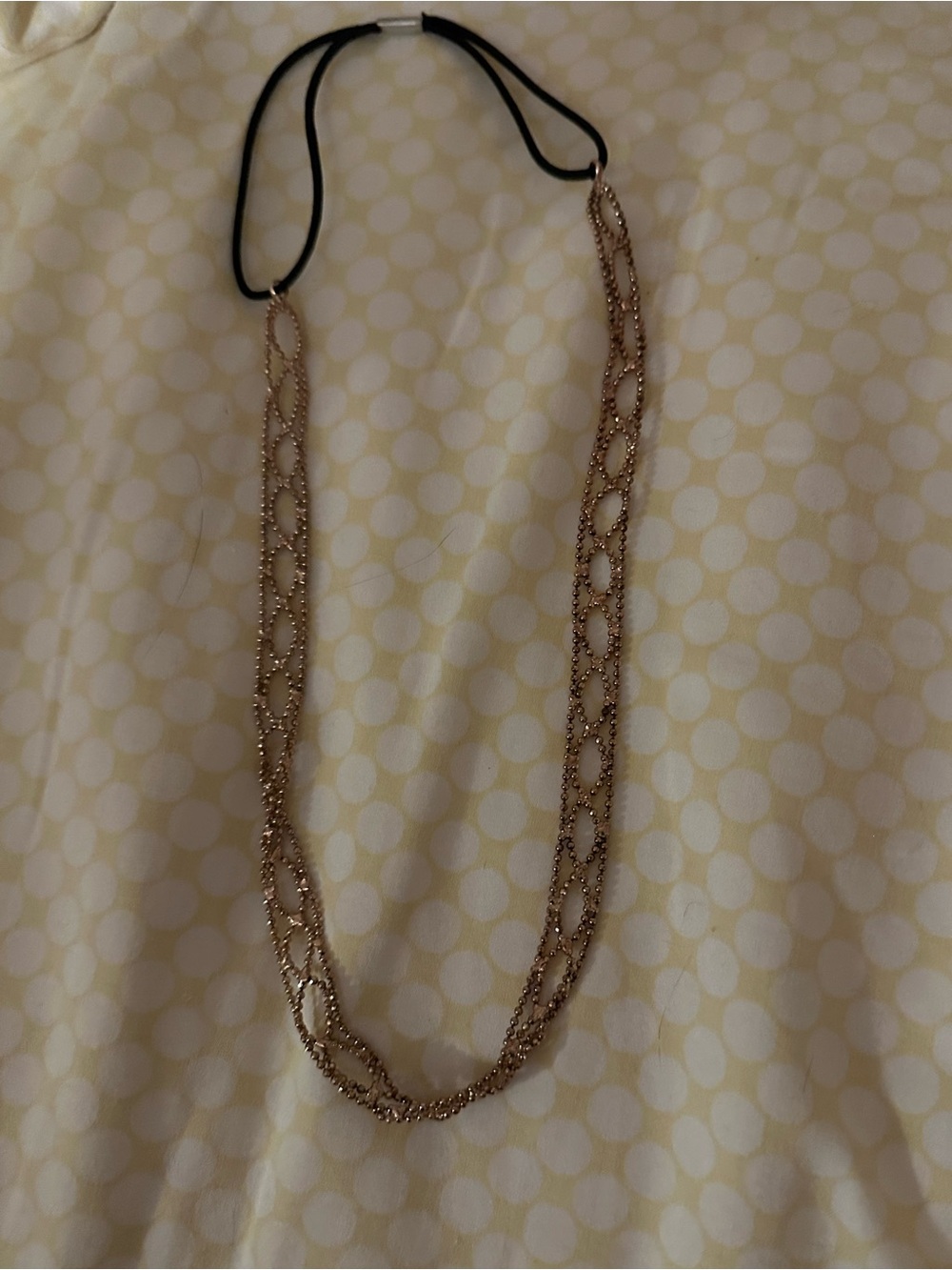 Gold-Tone Chain Link Headband with Elastic Band